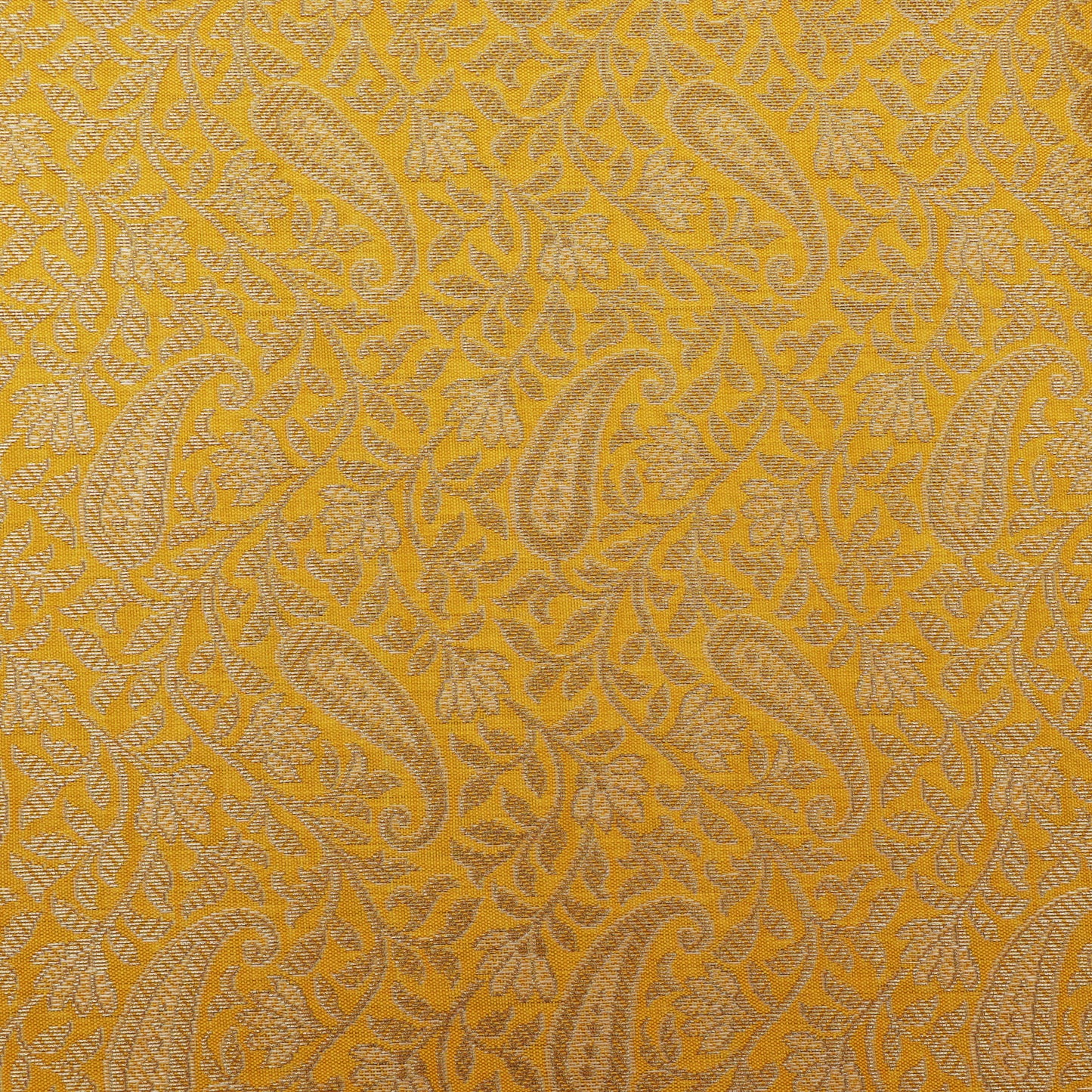 Yellow Color Alfi Brocade Fabric