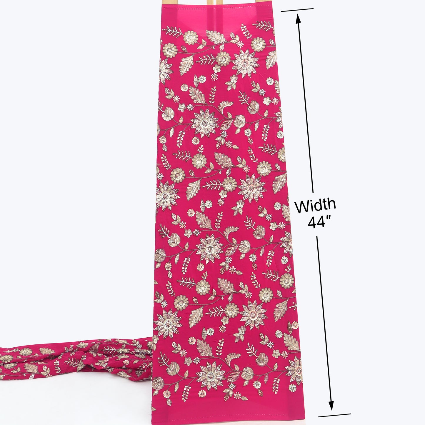 Sequins Crepe Embroidery Pattren Fabric