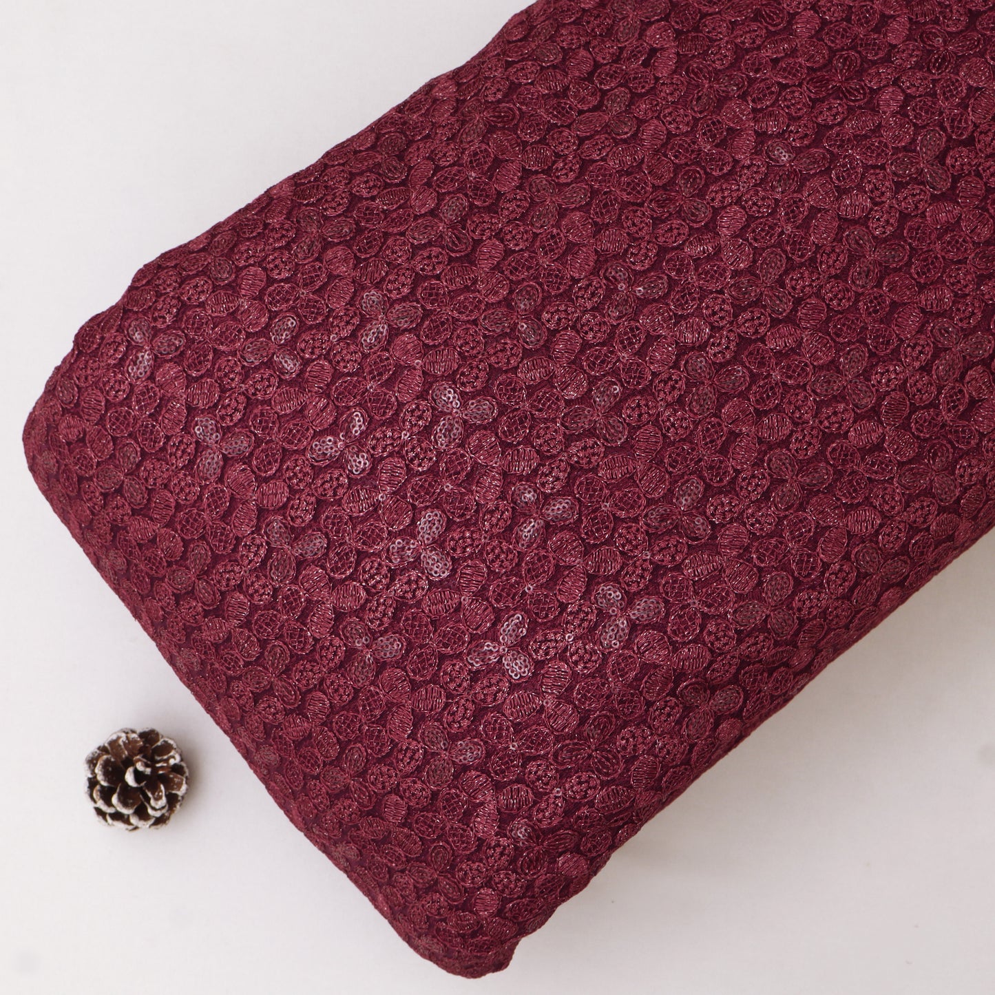 Net Sequins Embroidery Fabric