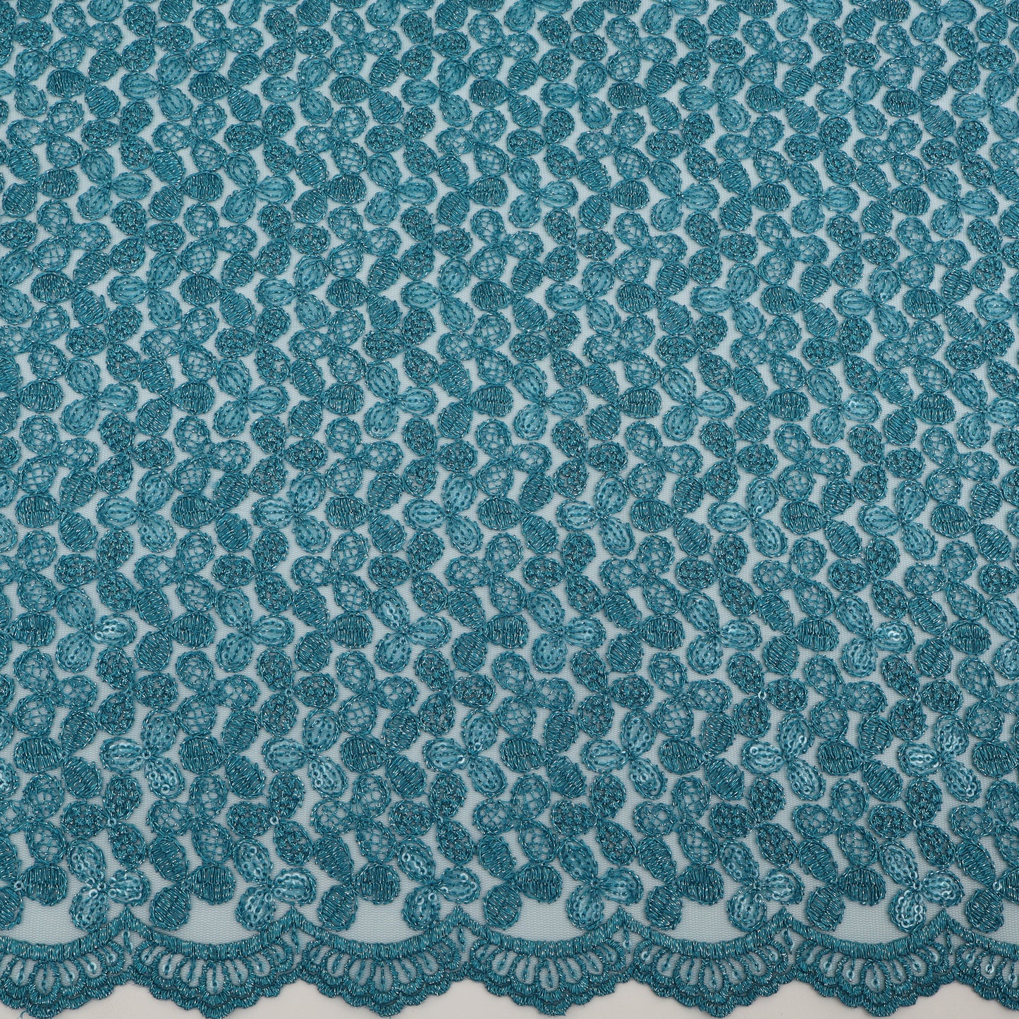 Net Sequins Embroidery Fabric