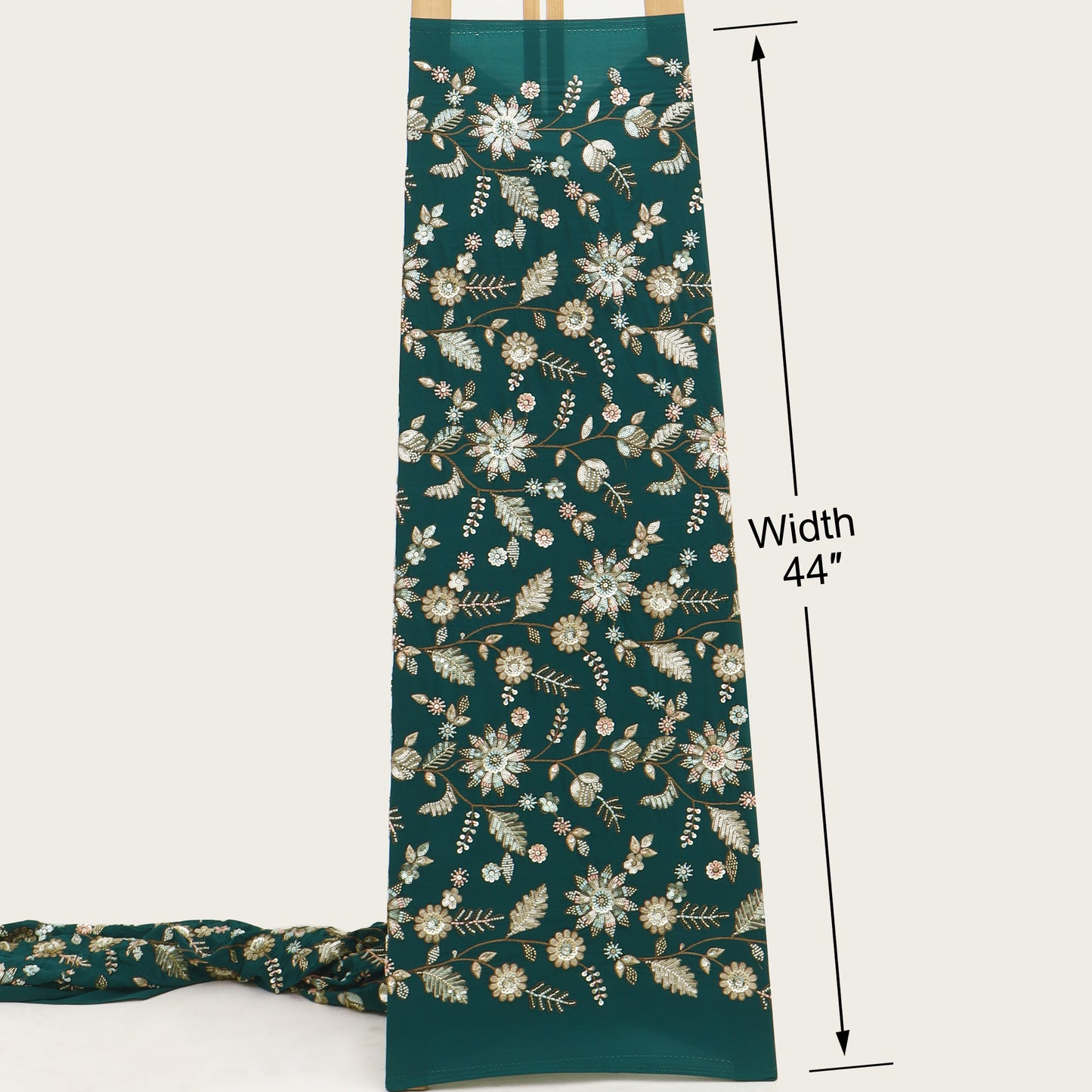 Sequins Crepe Embroidery Pattren Fabric