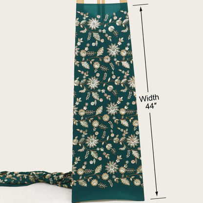 Sequins Crepe Embroidery Pattren Fabric