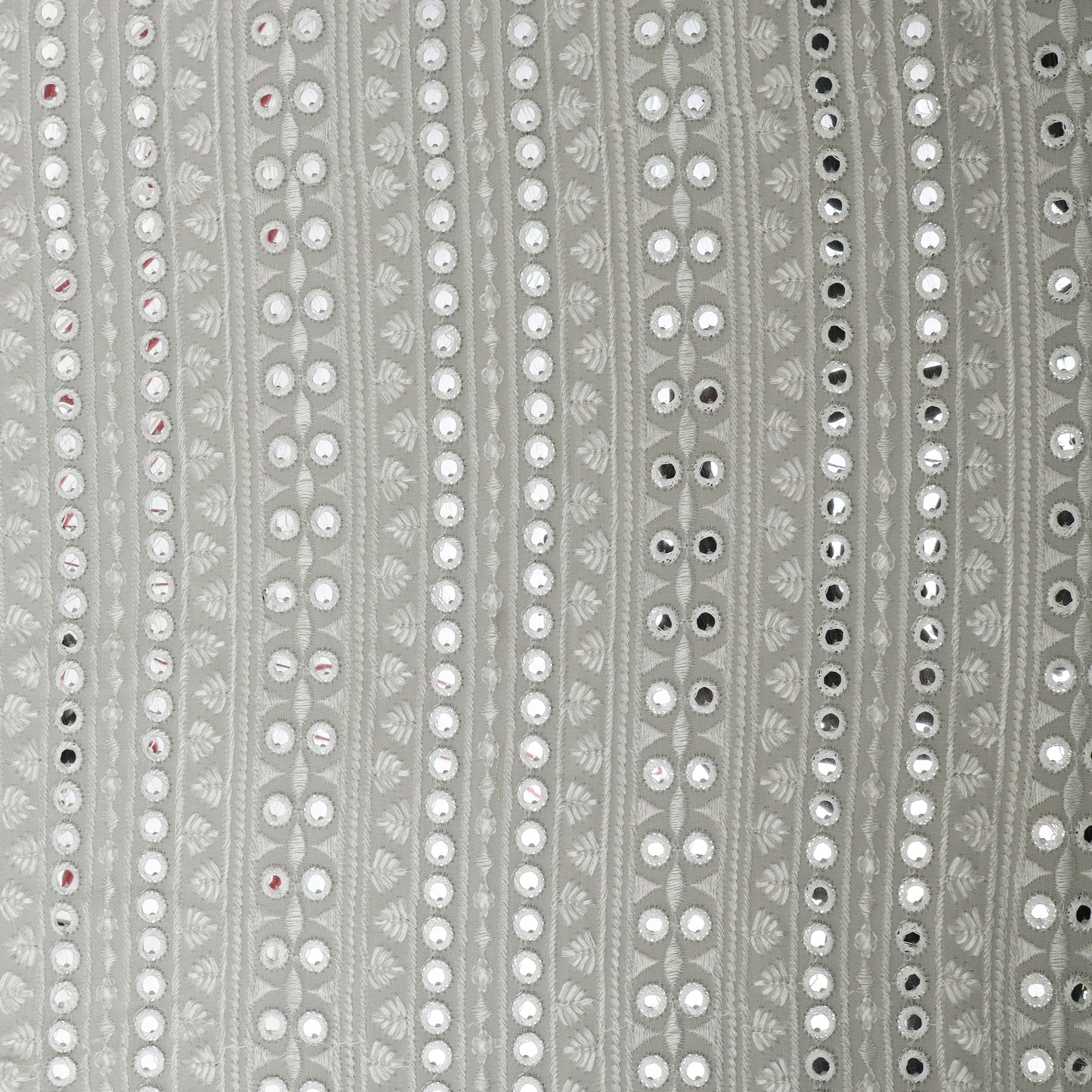 White Color Georgette Embroidery Fabric