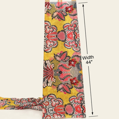 Multitone Satin Floral Print Fabric