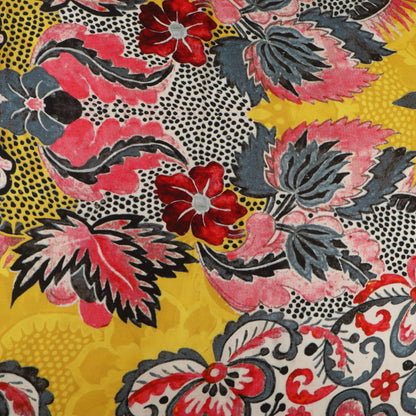 Multitone Satin Floral Print Fabric