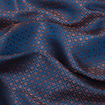 Teal Blue Color Semi Brocade Fabric