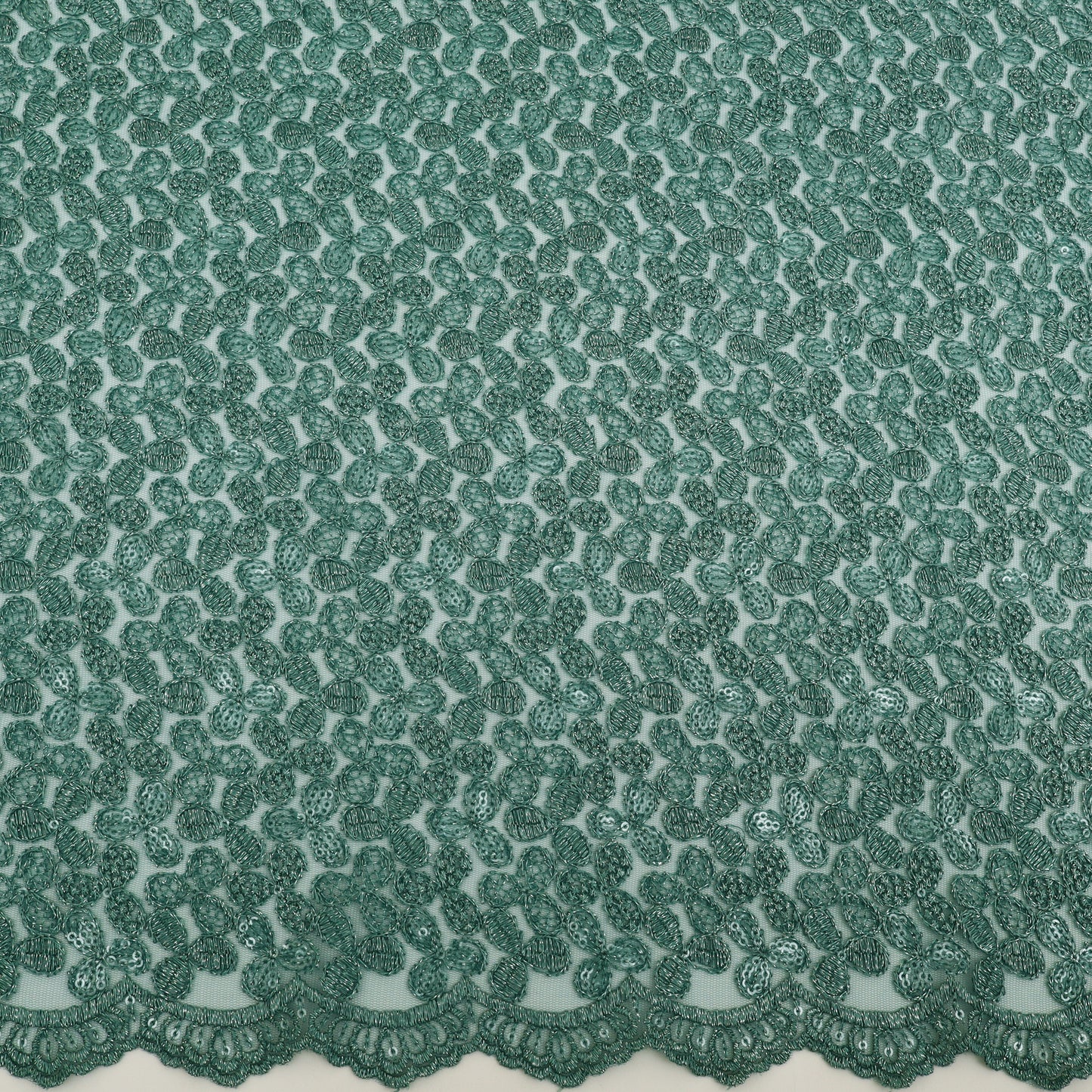 Net Sequins Embroidery Fabric