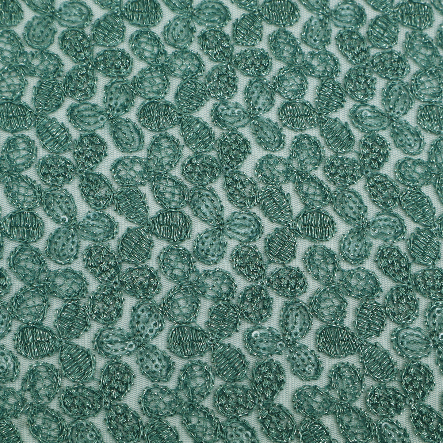 Net Sequins Embroidery Fabric