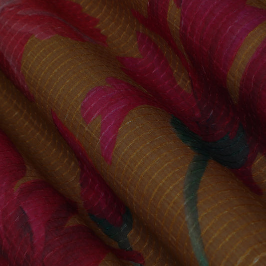 Colored Floral Chanderi Print Fabric