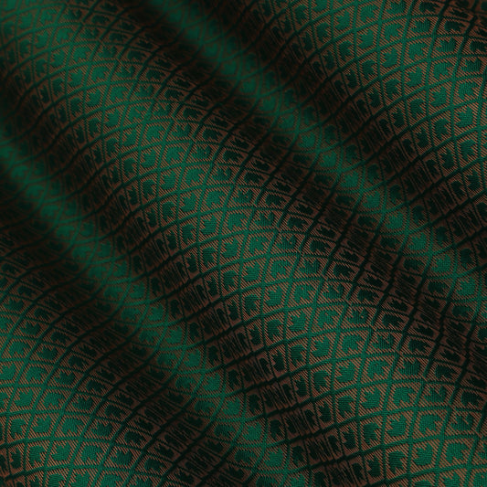 Bottle Green Color Semi Brocade Fabric