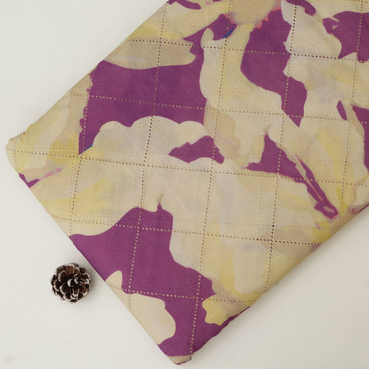 Cotton Chikan Print Embroidery Fabric