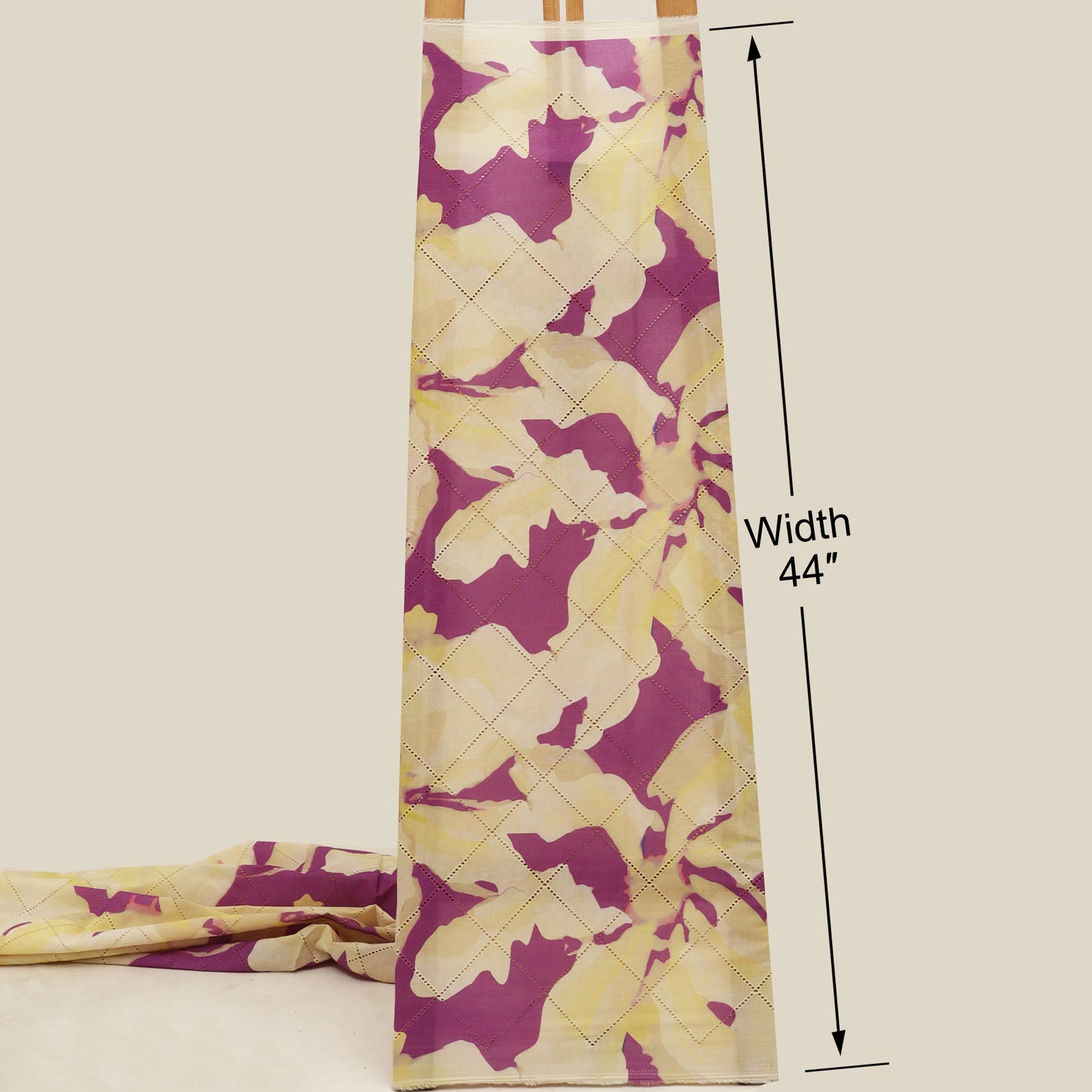 Cotton Chikan Print Embroidery Fabric
