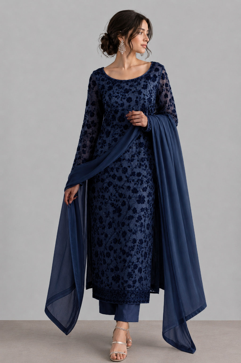 Georgette Sequin Embroidery Fabric