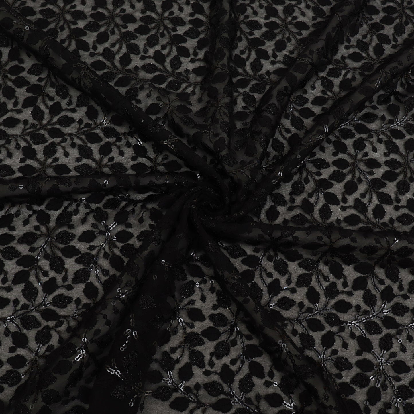 Georgette Sequin Embroidery Fabric
