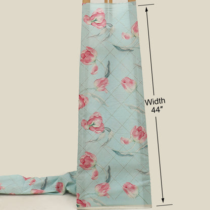 Cotton Chikan Print Embroidery Fabric