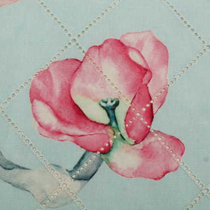 Cotton Chikan Print Embroidery Fabric
