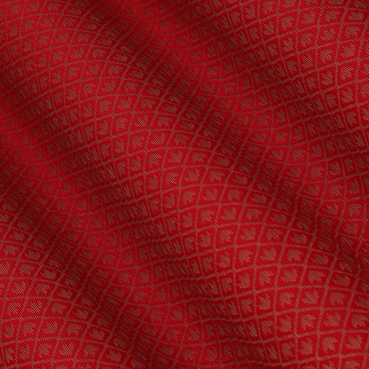 Blood Red Color Semi Brocade Fabric