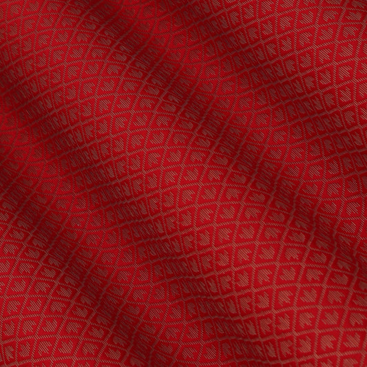 Blood Red Color Semi Brocade Fabric