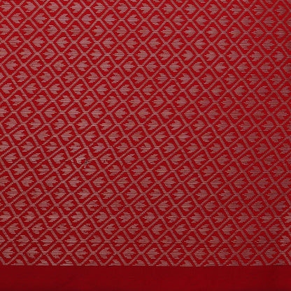 Blood Red Color Semi Brocade Fabric