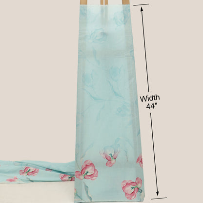 Cotton Chikan Print Embroidery Fabric