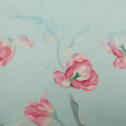 Cotton Chikan Print Embroidery Fabric