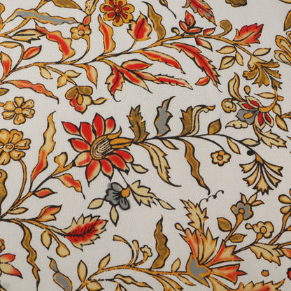 Multicolor Mulmul Digital Print Fabric