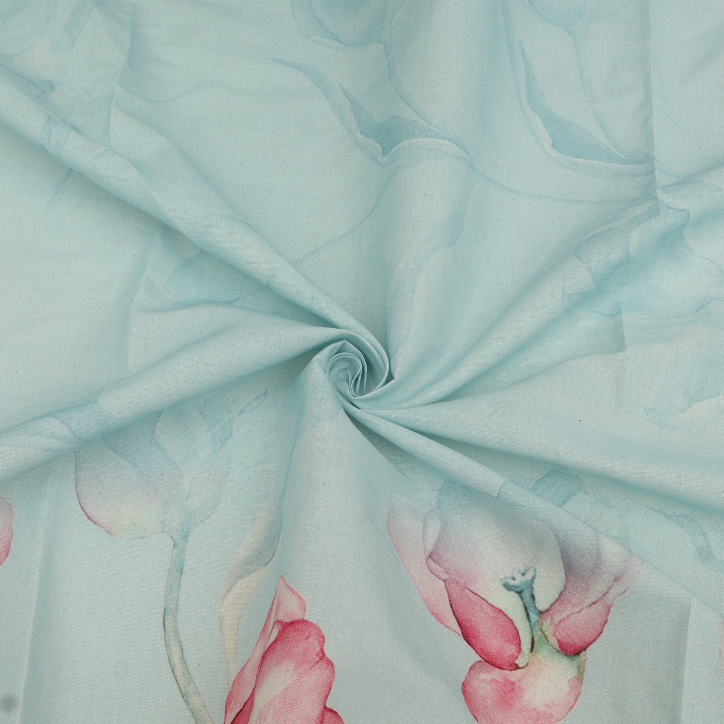 Cotton Chikan Print Embroidery Fabric