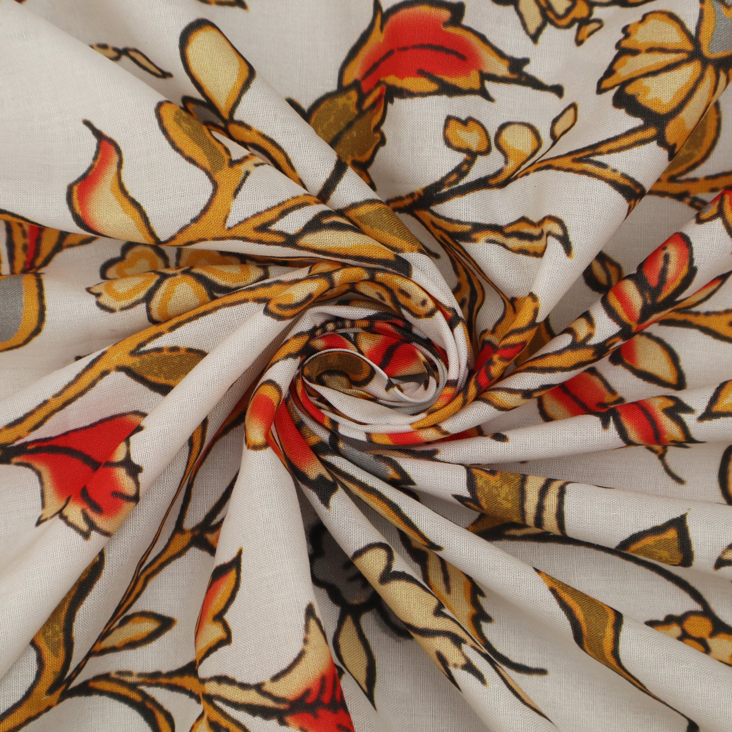 Multicolor Mulmul Digital Print Fabric