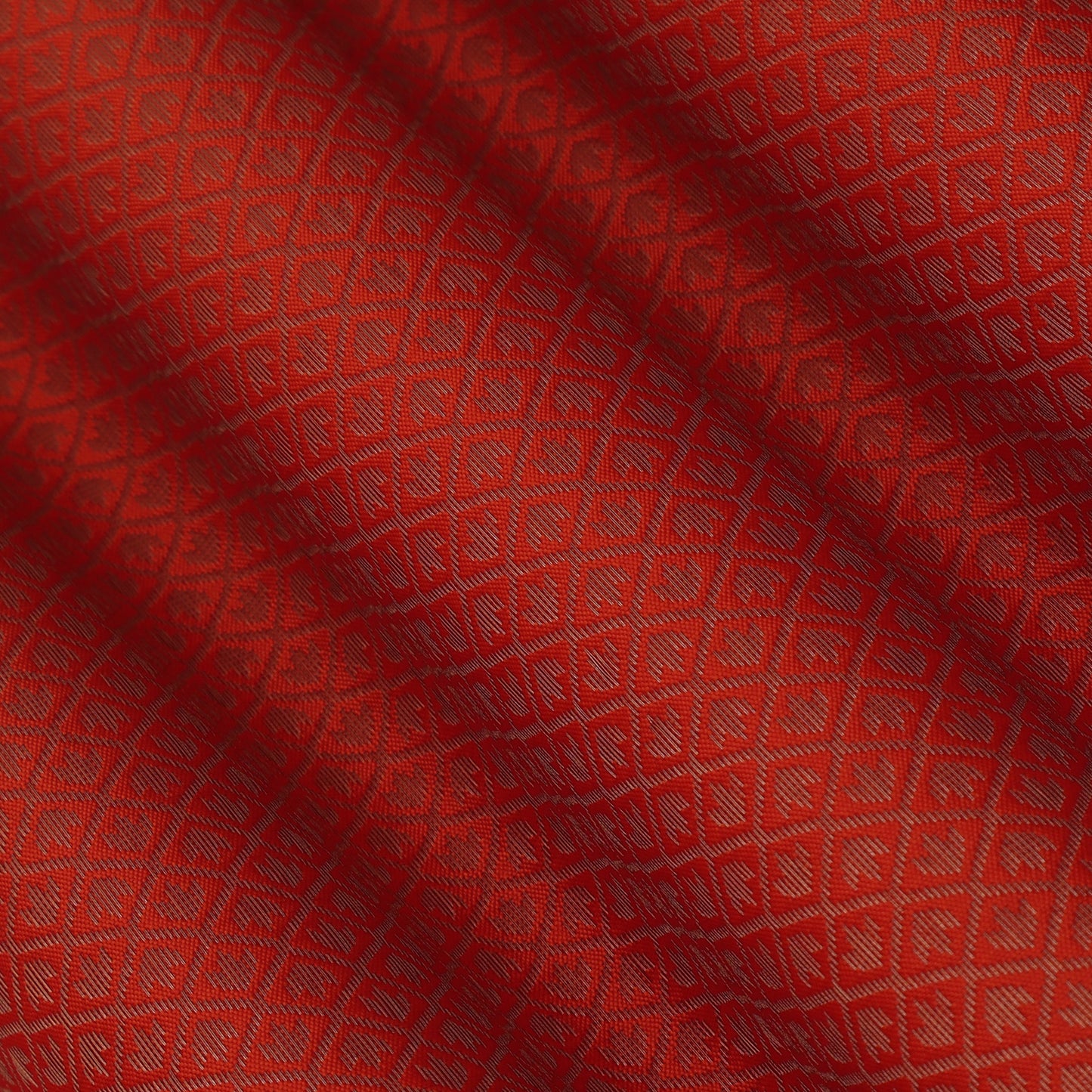 Red Color Semi Brocade Fabric