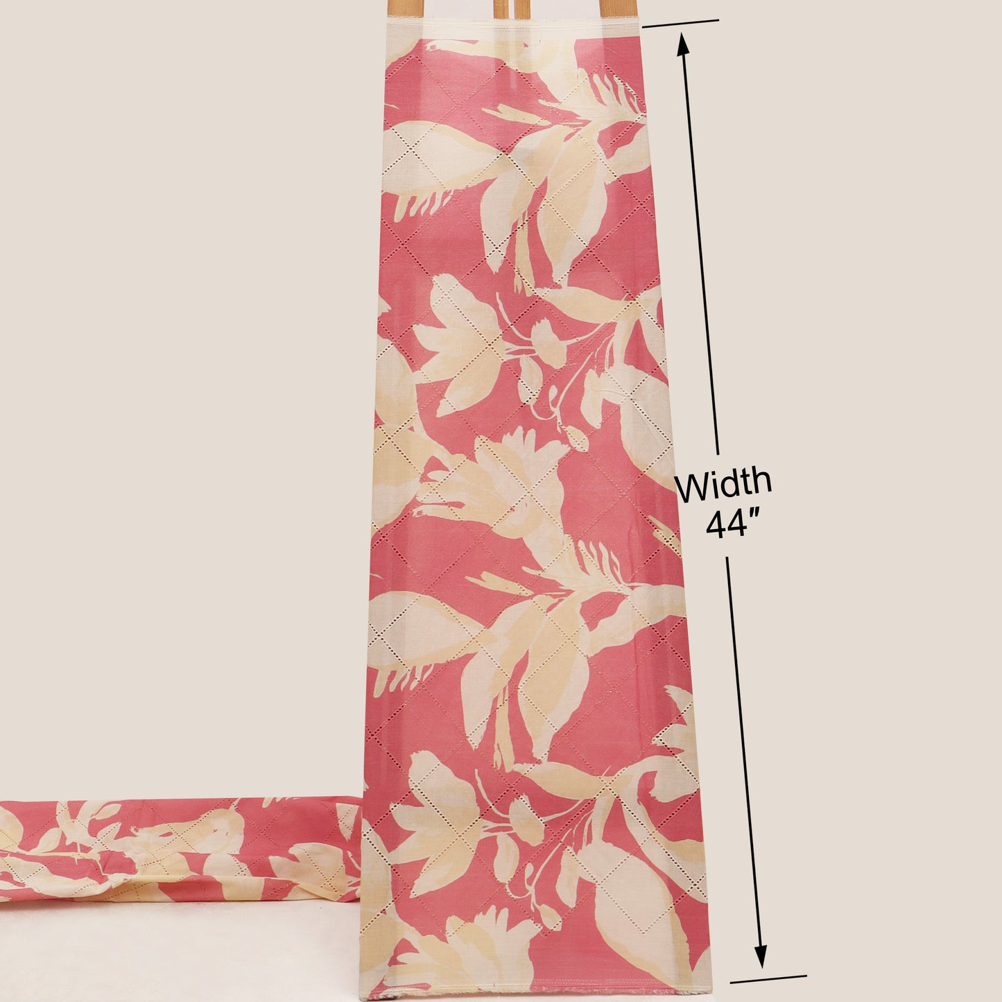 Cotton Chikan Print Embroidery Fabric