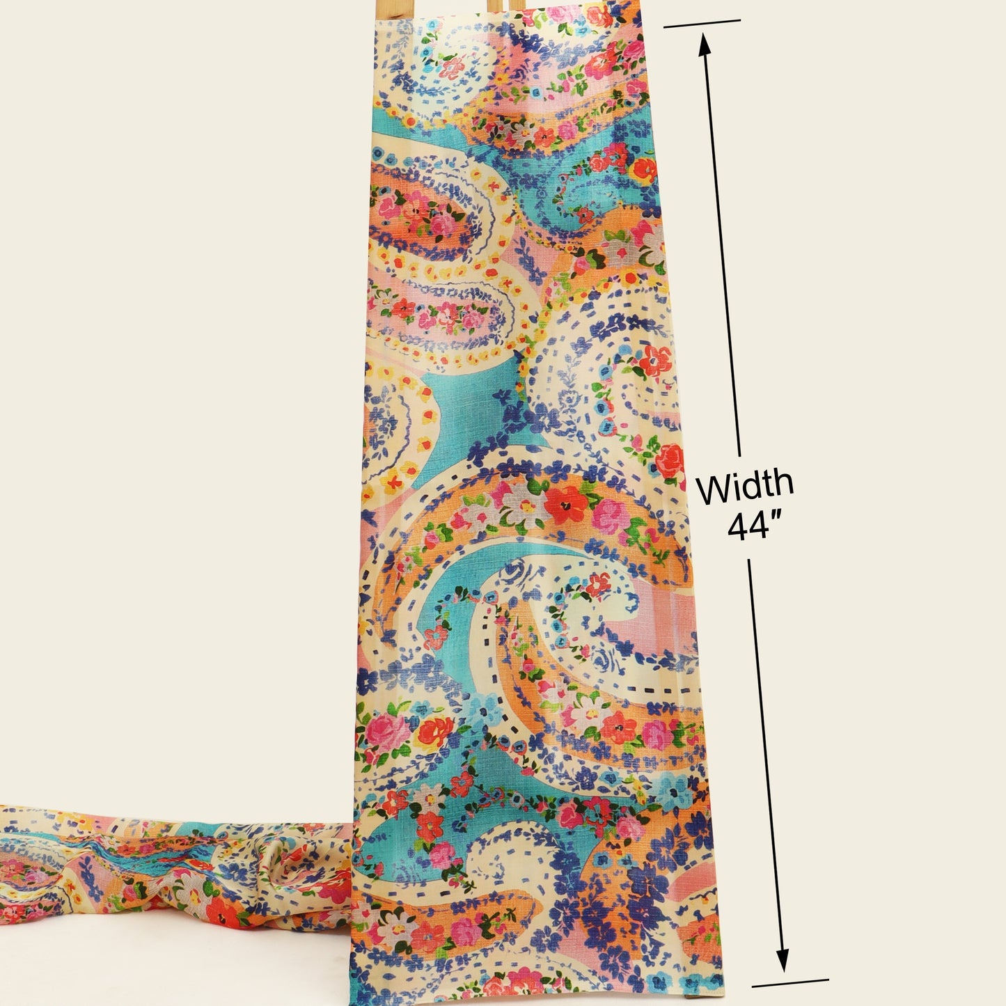 Multicolors Floral Satin Fabric
