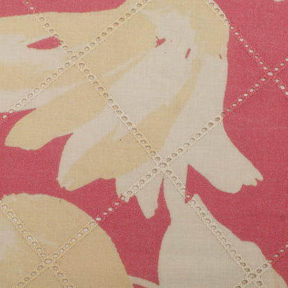Cotton Chikan Print Embroidery Fabric