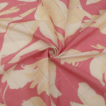 Cotton Chikan Print Embroidery Fabric