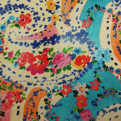 Multicolors Floral Satin Fabric