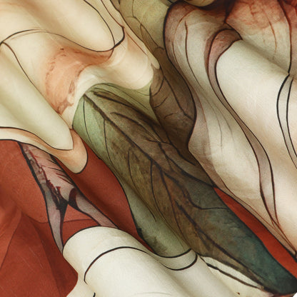 Floral Pattern Print Satin Fabric