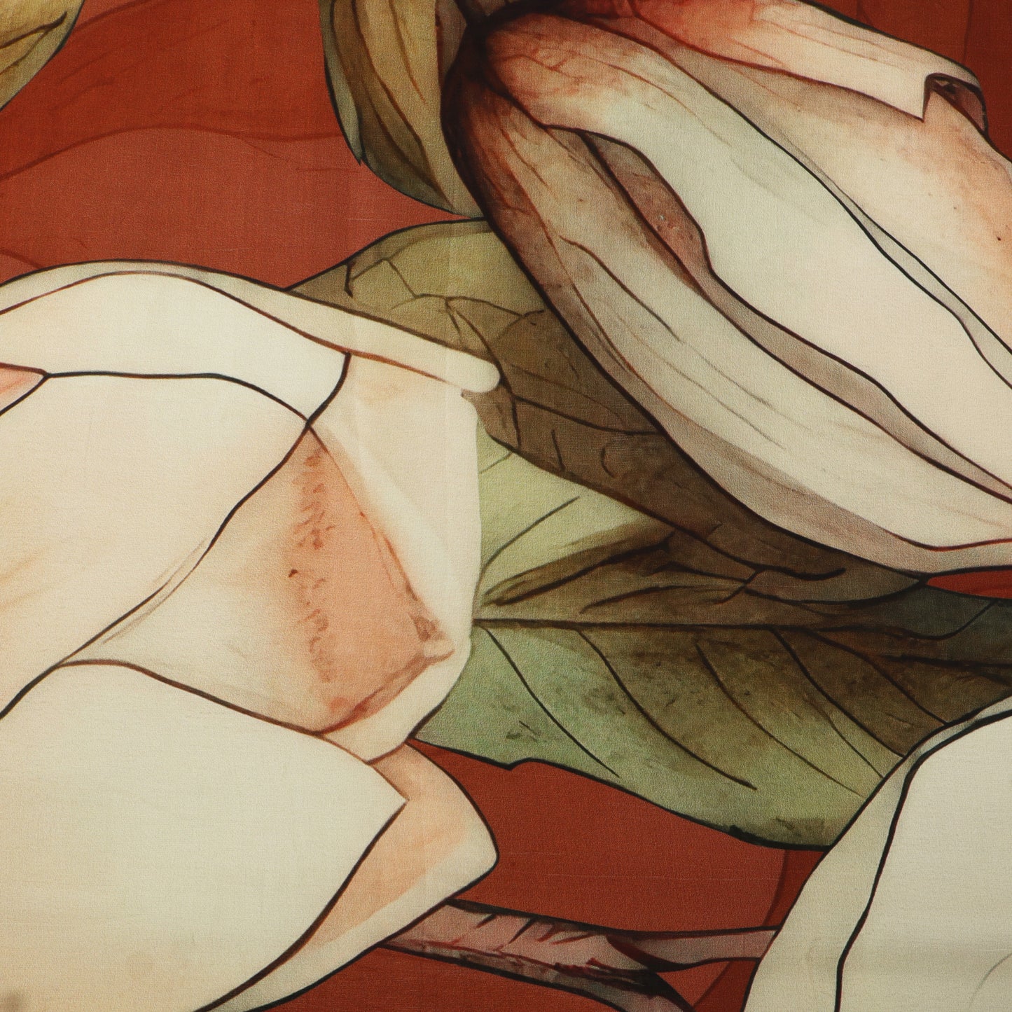 Floral Pattern Print Satin Fabric