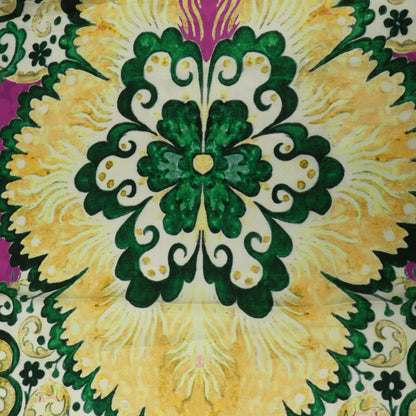 Pink Color Satin Fabric With Floral Print