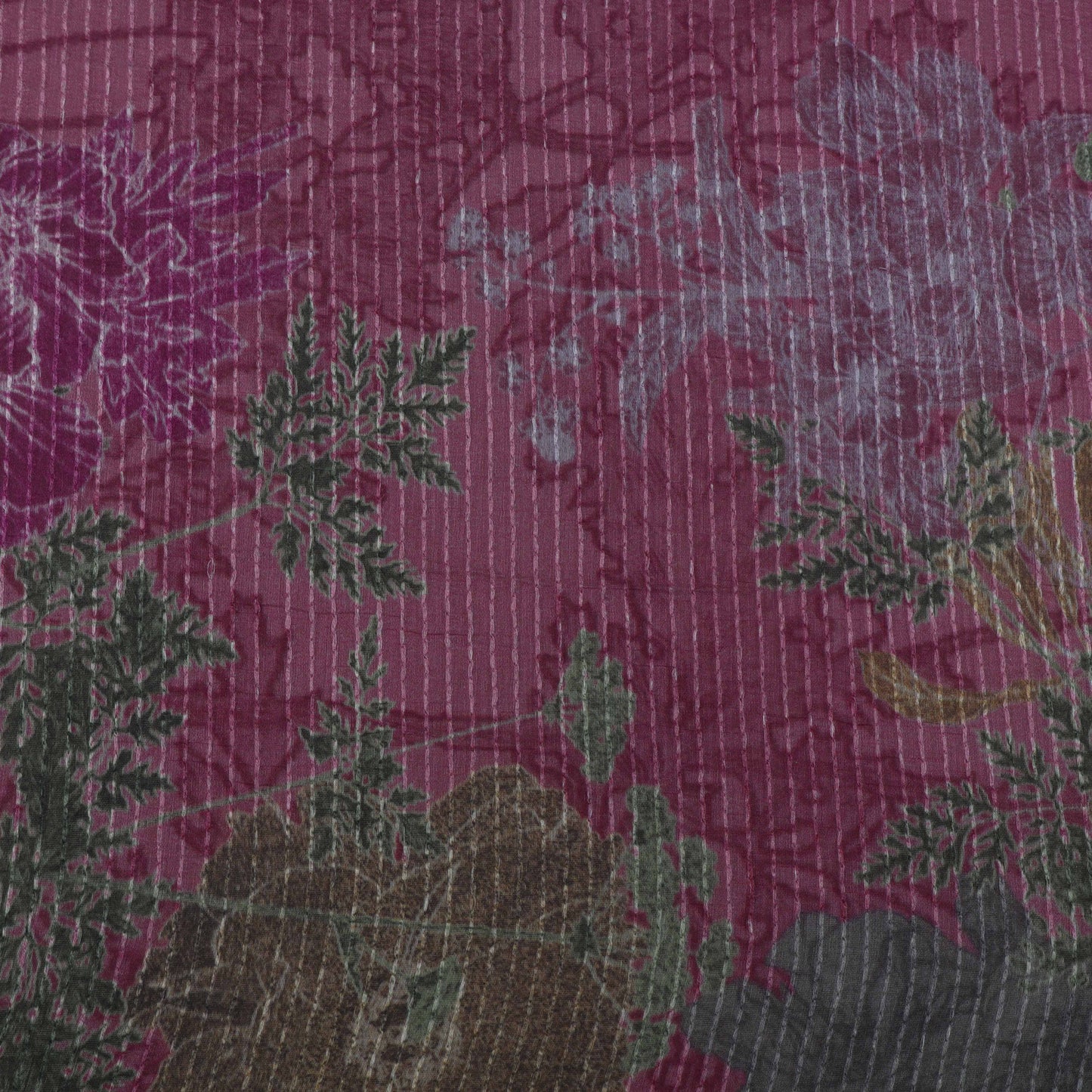Colored Floral Chanderi Print Fabric