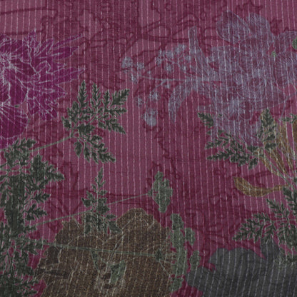 Colored Floral Chanderi Print Fabric