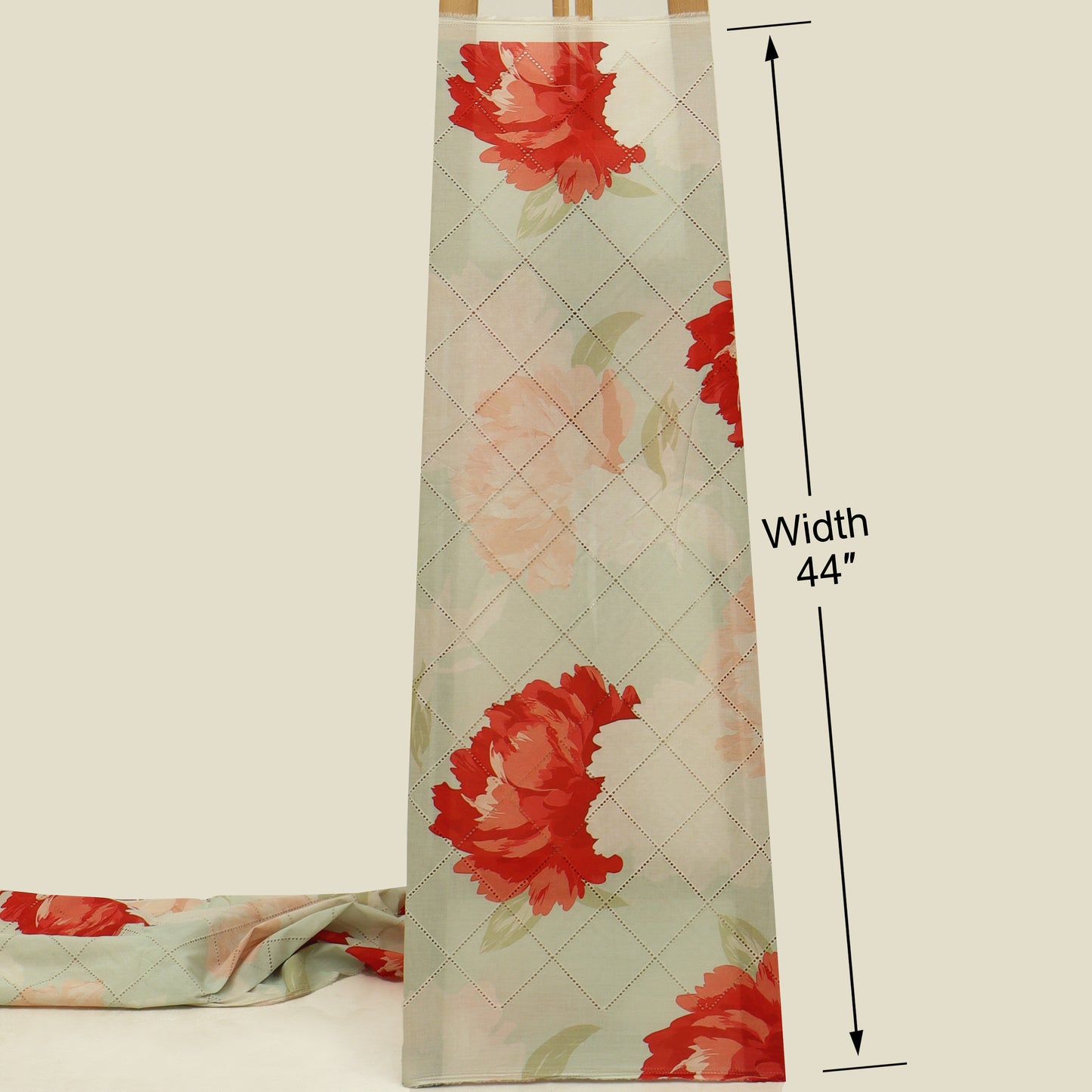 Cotton Chikan Print Embroidery Fabric