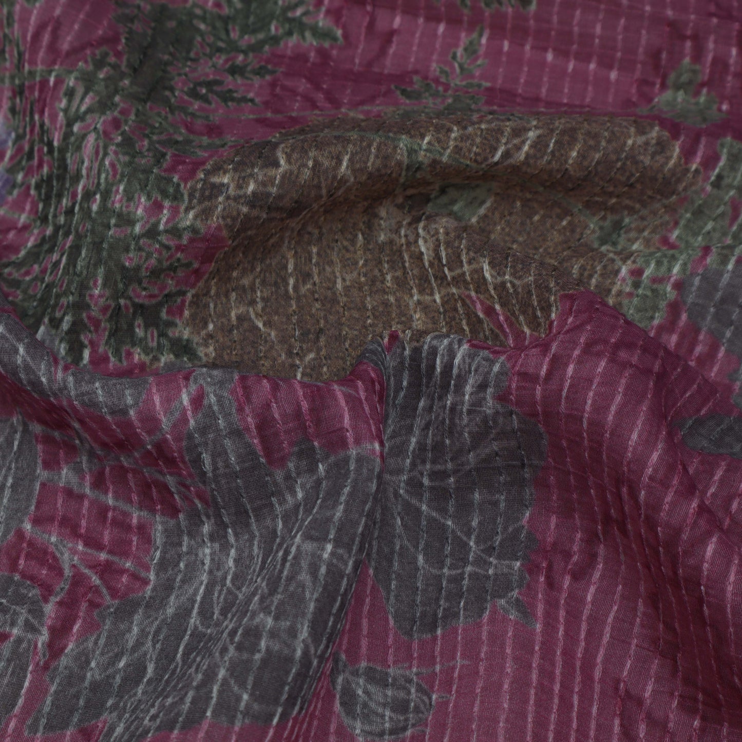 Colored Floral Chanderi Print Fabric