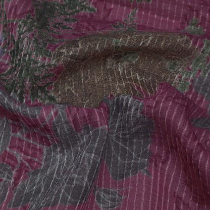 Colored Floral Chanderi Print Fabric