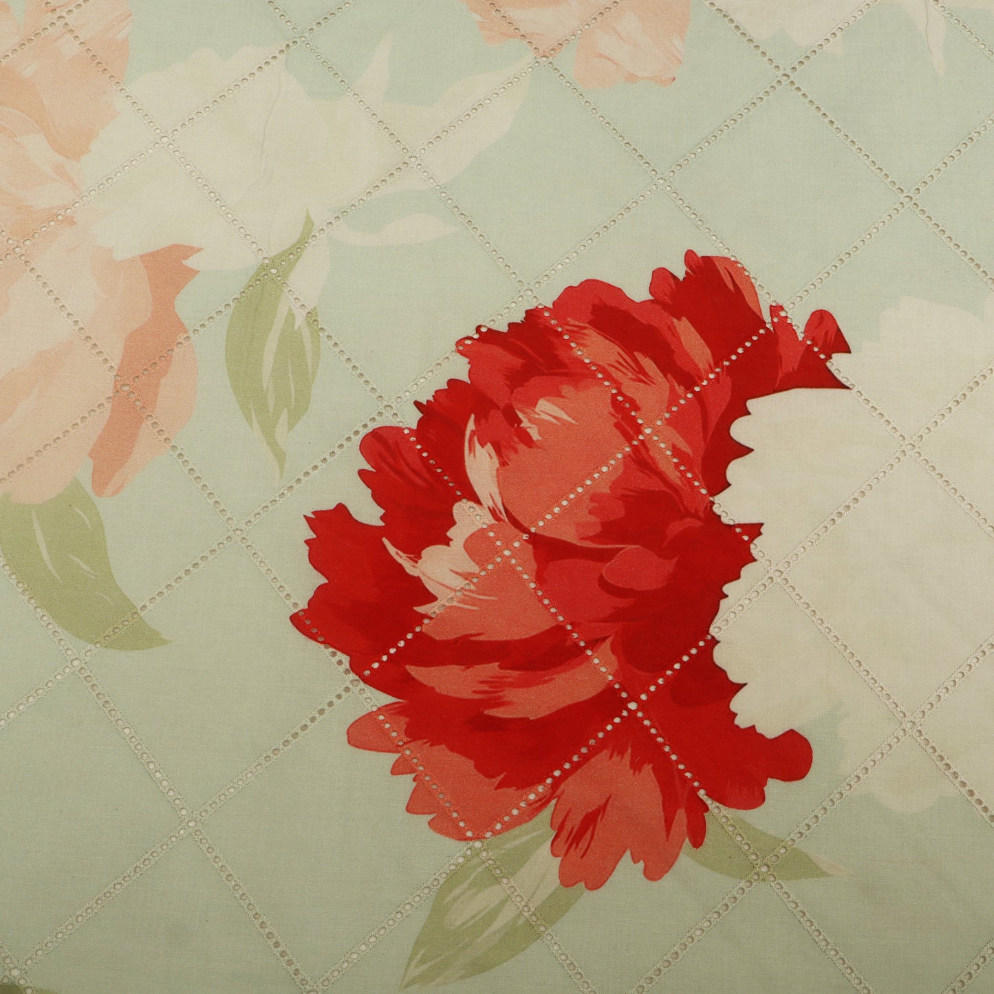Cotton Chikan Print Embroidery Fabric