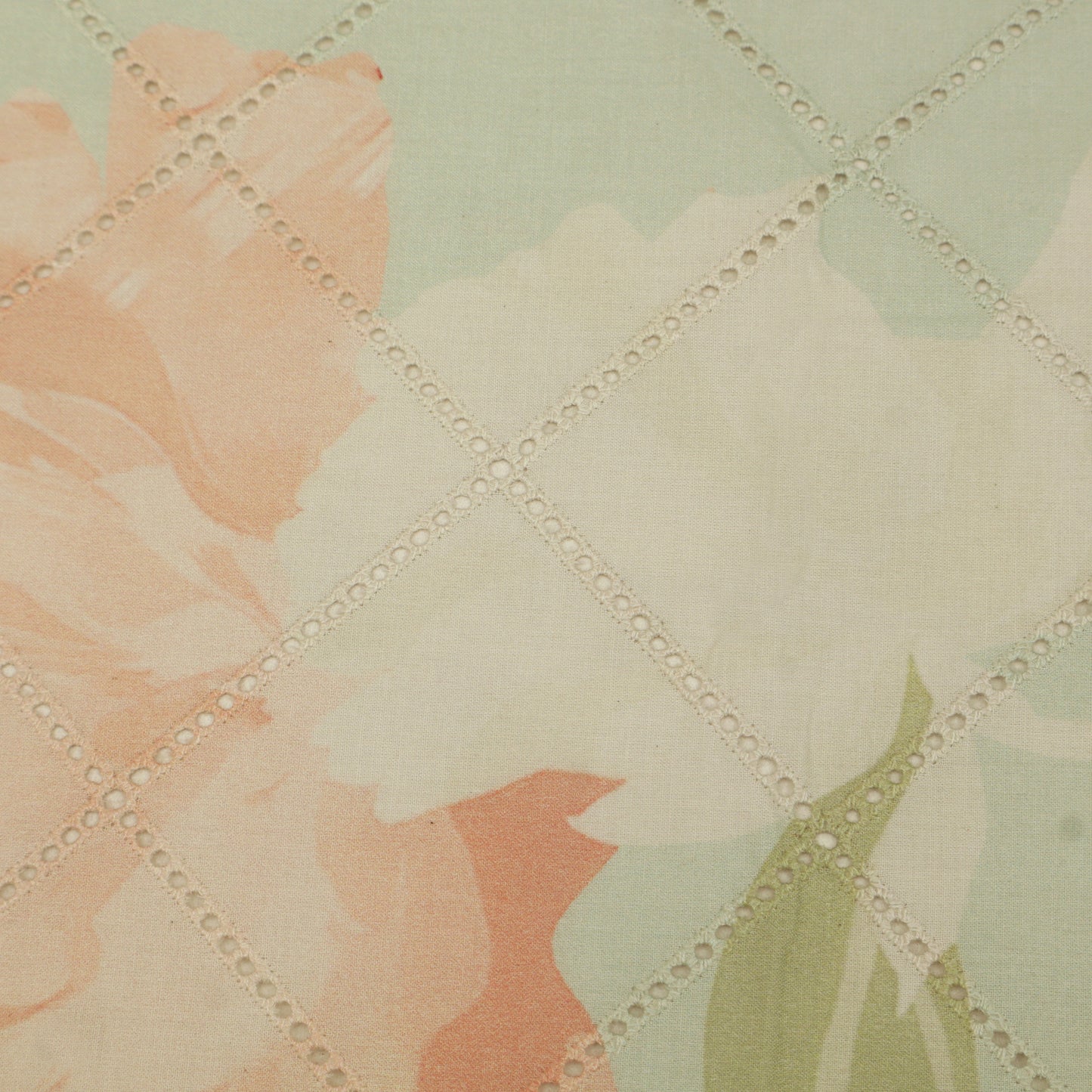 Cotton Chikan Print Embroidery Fabric