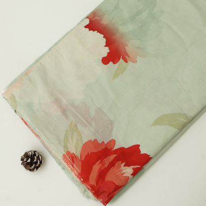 Cotton Chikan Print Embroidery Fabric