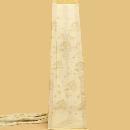 Cream Color Tissue Embroidery Fabric