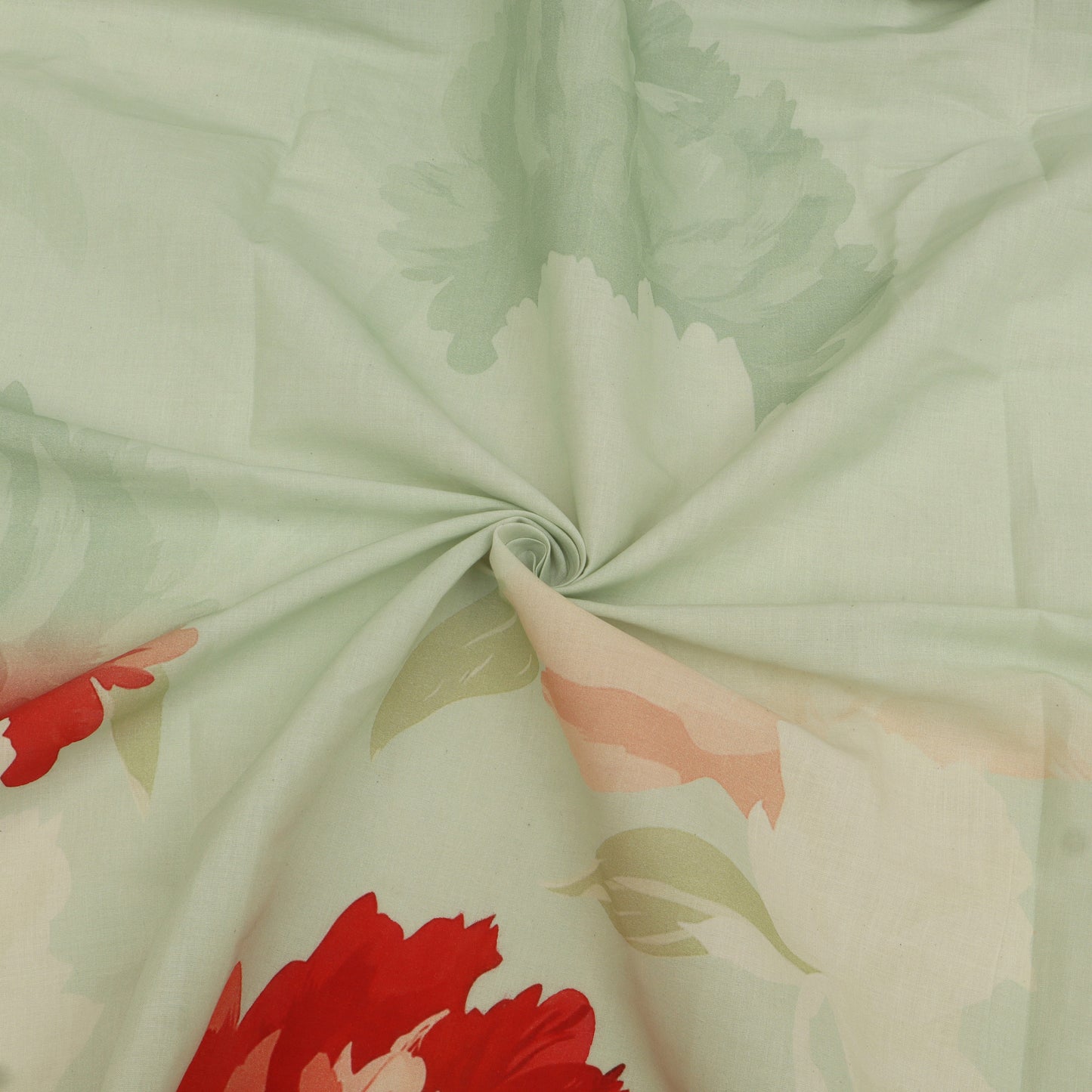 Cotton Chikan Print Embroidery Fabric
