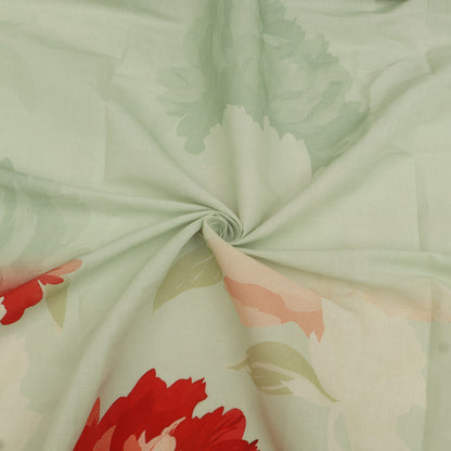 Cotton Chikan Print Embroidery Fabric