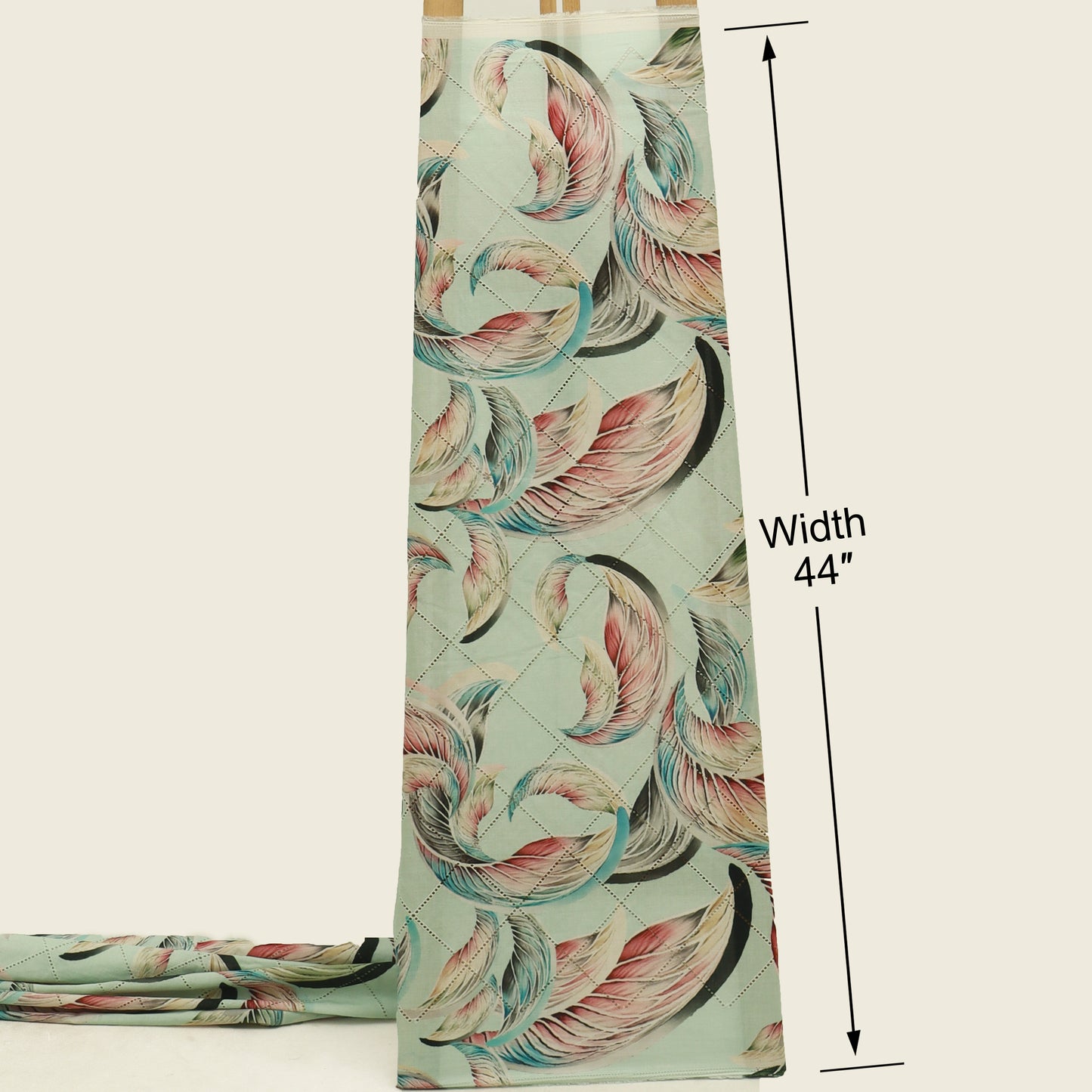 Cotton Chikan Print Embroidery Fabric