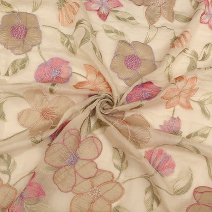 Chanderi Embroidery Fabric